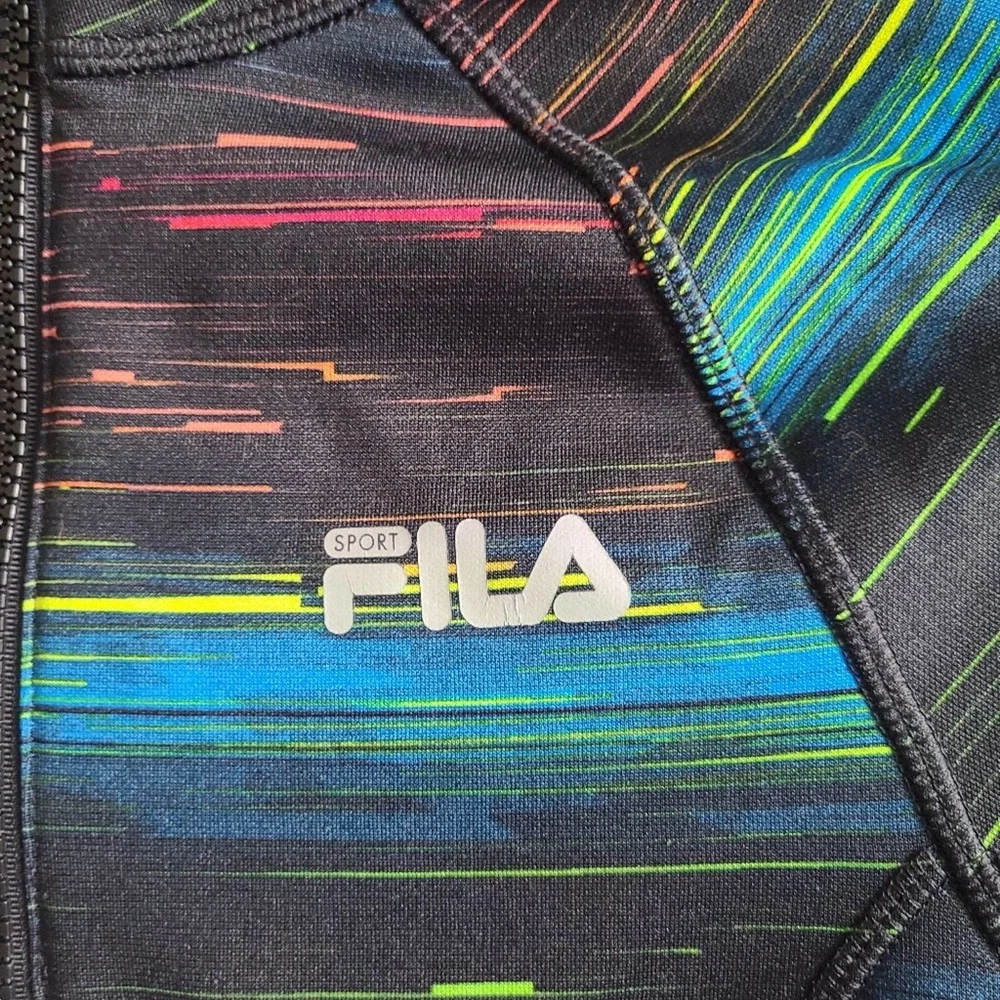 Fila Sport‎ Running Cropped Pullover Half Zip Rainbow Jacket SZ XS